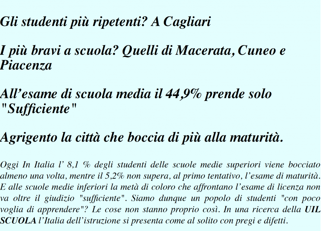 L’ Italia dell’istruzione alla fine dell’anno scolastico