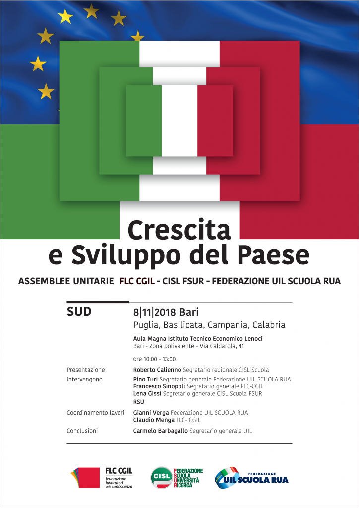 Le tre assemblee nazionali: Bari, Roma, Milano.