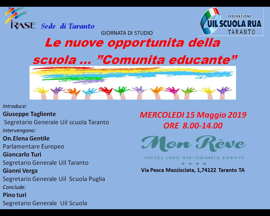 Le nuove opportunità della scuola… ‘comunità educante’