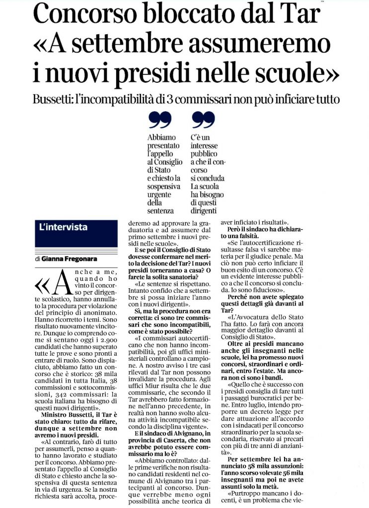 Dare una svolta alla situazione di stallo dei provvedimenti sulla scuola