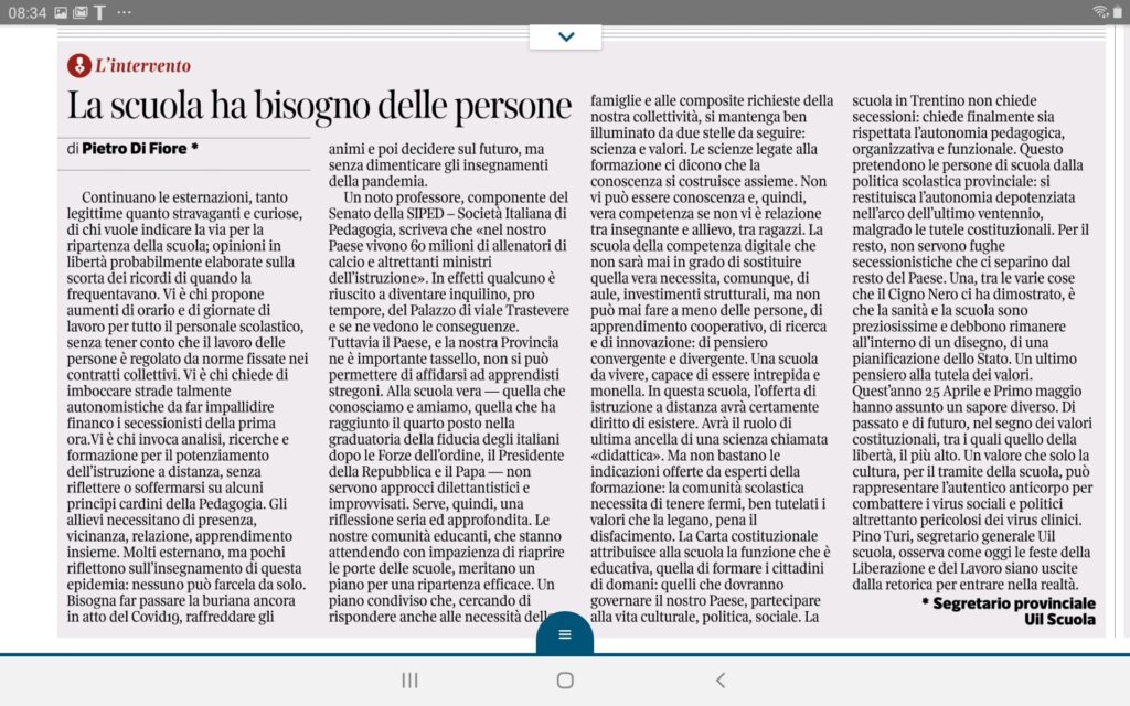 La Scuola vera ha bisogno delle persone