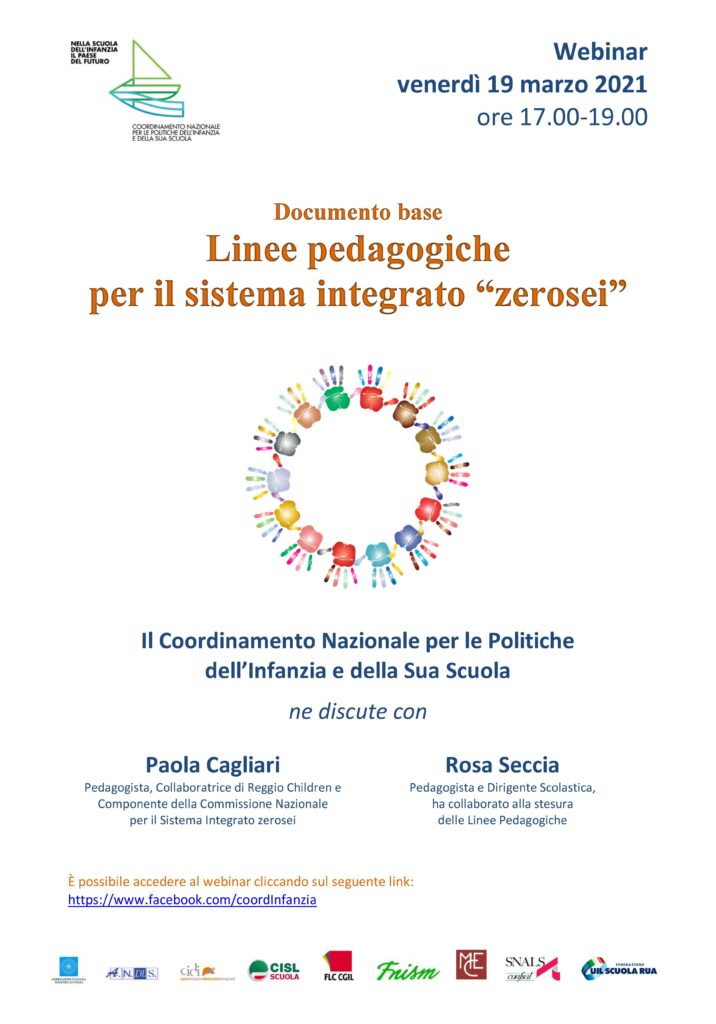 Linee pedagogiche del sistema integrato 0-6 / Il 19 marzo webinar sul tema