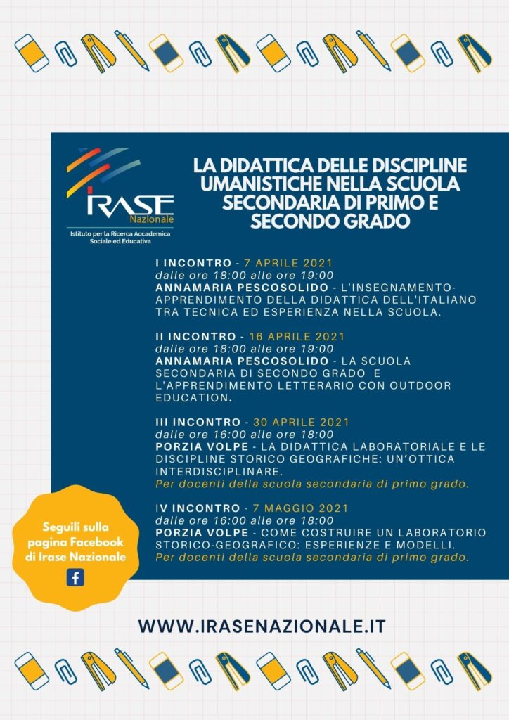 WEBINAR IRASE: tutti gli appuntamenti di aprile