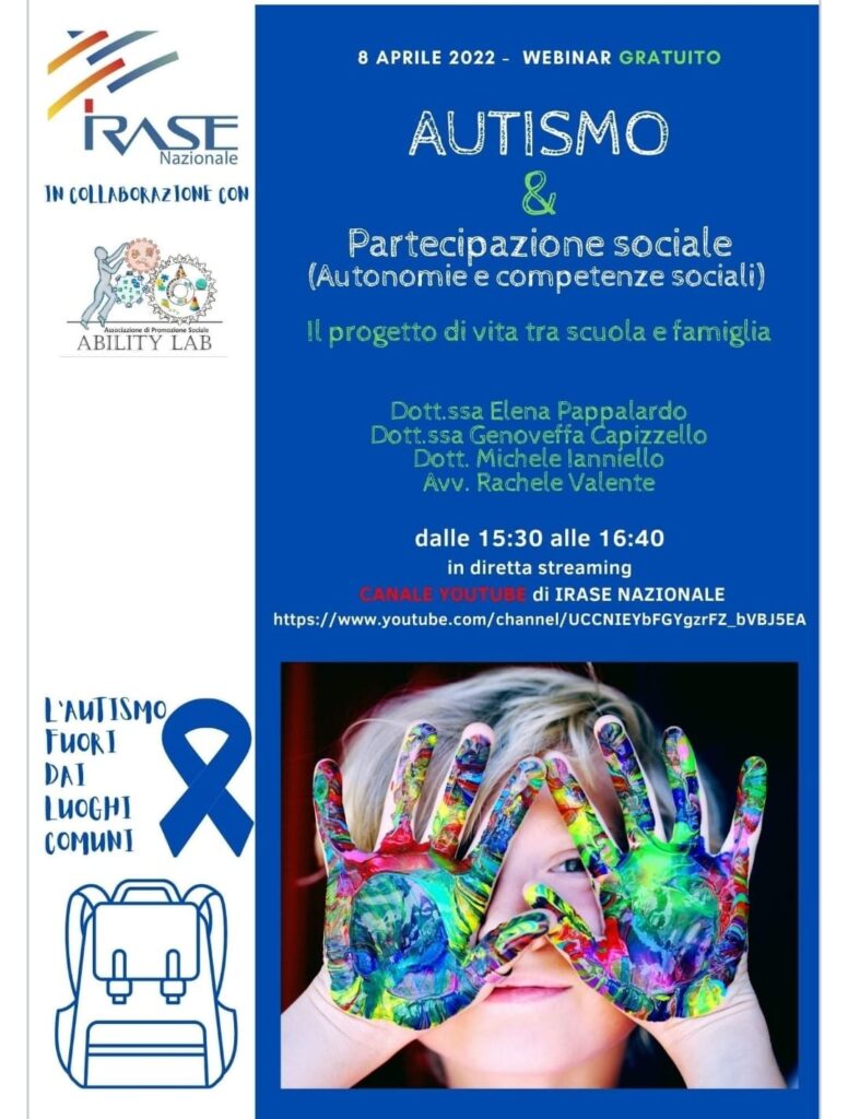 Autismo & partecipazione sociale: il webinar Irase