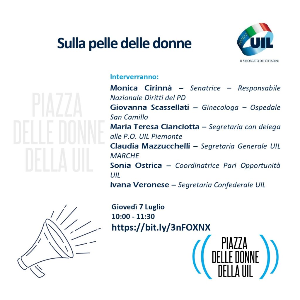 Sulla Pelle delle Donne – continua la serie di webinar Uil sulle Pari Opportunità