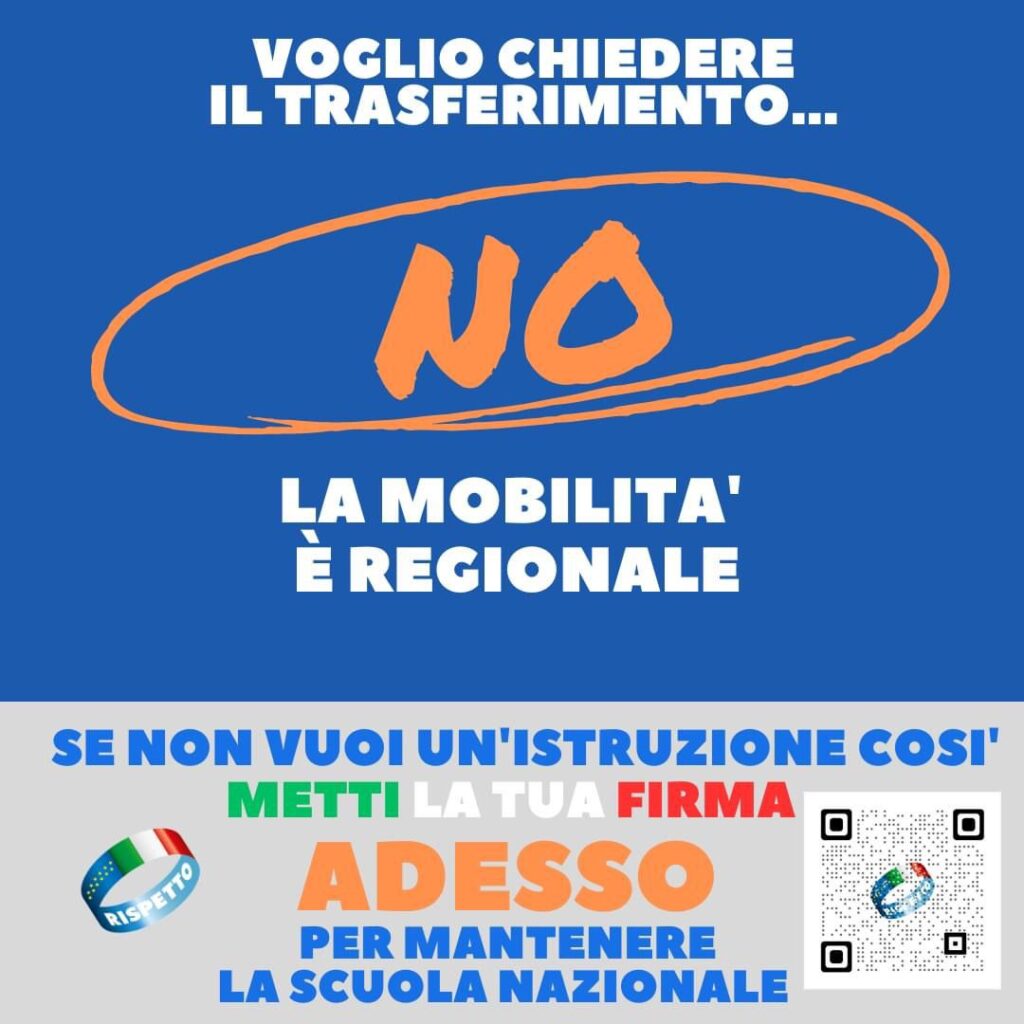 Autonomia Differenziata: No Grazie. Firma contro la regionalizzazione del sistema istruzione