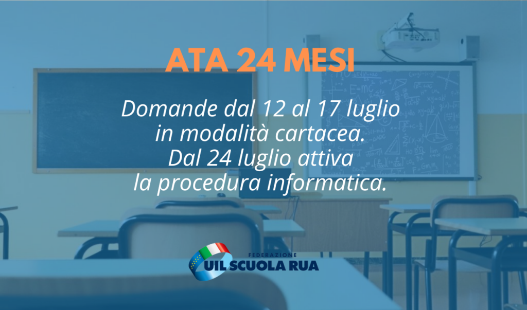 ATA 24 mesi, ufficiale la riapertura delle domande. SCARICA I MODELLI DI AUTODICHIARAZIONE E SCELTA SCUOLE