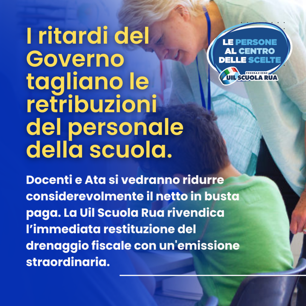I ritardi del Governo tagliano le retribuzioni del personale della scuola