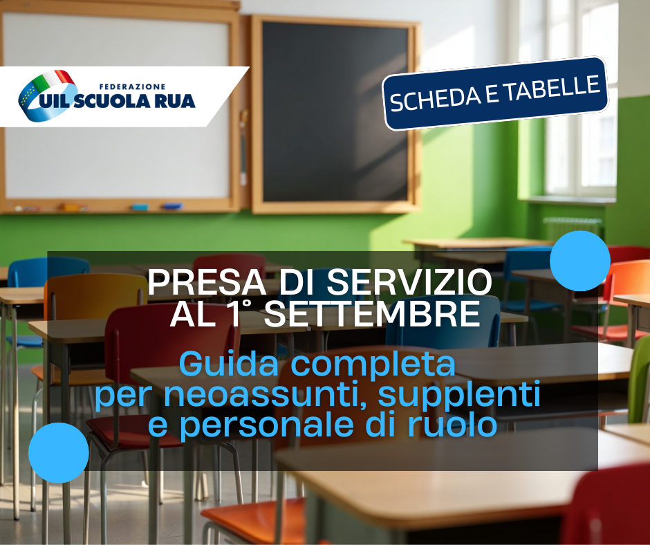 PRESA DI SERVIZIO 1 SETTEMBRE SCHEDA E TABELLE