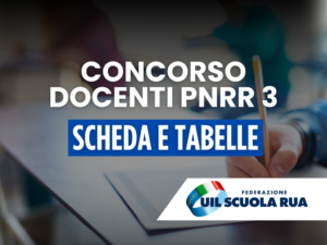 CONCORSO DOCENTI PNRR 3 SCHEDA E TABELLE UIL SCUOLA