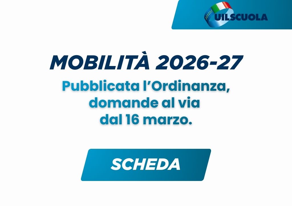 Mobilità 2026/27: pubblicata l’Ordinanza. Domande al via dal 16 marzo (SCHEDA)