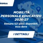 Mobilità personale educativo 2026-27: restano 621 posti disponibili, ecco dove